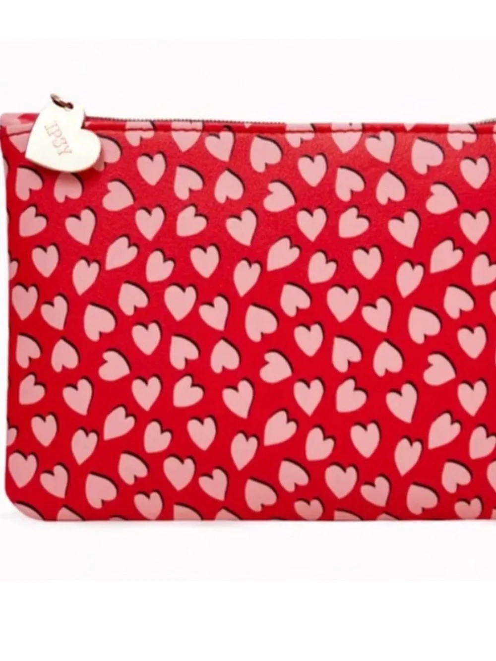 Ipsy Red Heart Glam Cosmetic Bag